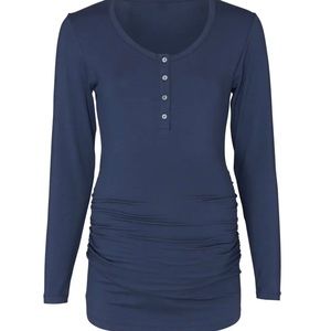 Isabella Oliver Blue Long Sleeved Henley